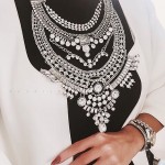 Darius Crystal Embellished Silver Statement Necklace